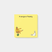 Bowling Dinosaur Cartoon Gepersonaliseerde Bowlers Post-it® Notes (Voorkant)