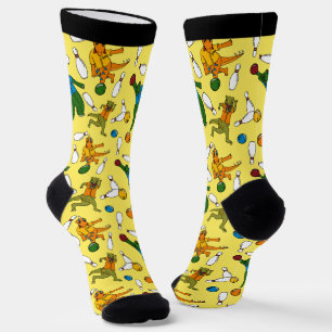 Bowling Dinosaurs Cartoons patterenden Bowlers Sokken