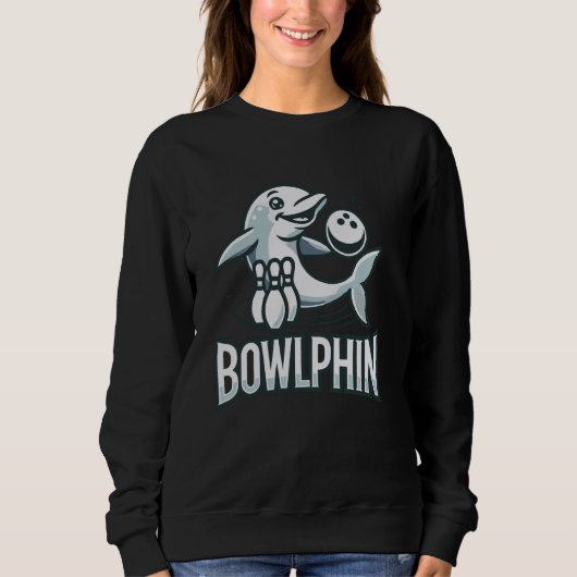 Bowling Dolphin Grappige Pun Bowlphin Bowlers Dolf Trui (Voorkant)