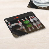 Bowling Drink Vierkante Kartonnen Onderzetter (Schuin)