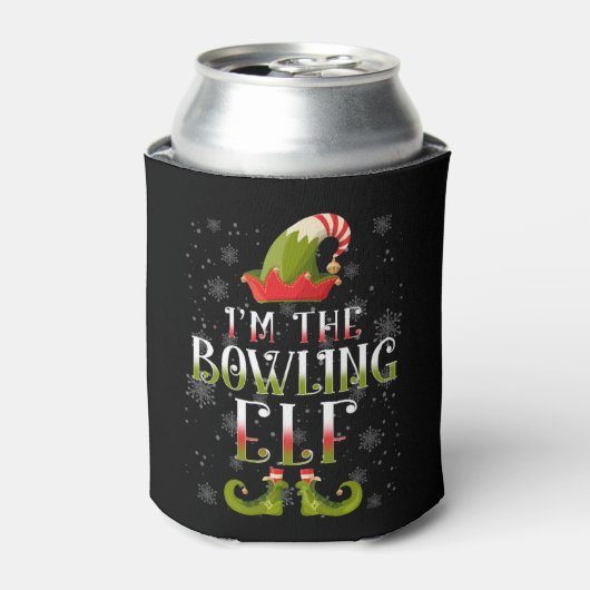 Bowling Elf Kerstmis Blikjeskoeler (Blikje Voorkant)