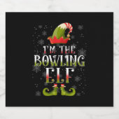 Bowling Elf Kerstmis Sparkling Wijnetiket (Enkel label)