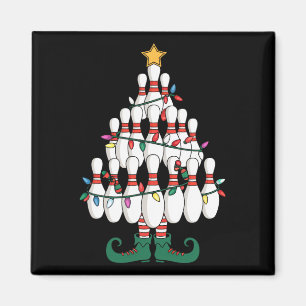 Bowling Elves Pin Strike Kerstboom Lights XMA Magneet
