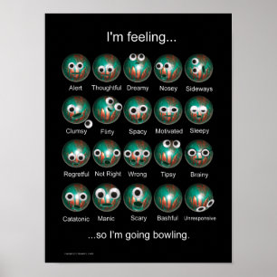 Bowling Emoties Poster