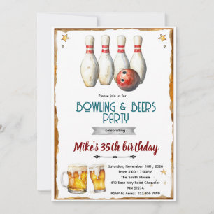 Bowling- en bierfeest uitnodiging