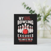 Bowling Excuses Funny Bowler Humor Briefkaart (Staand voorkant)