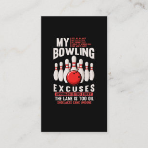 Bowling Excuses Funny Bowler Humor Visitekaartje