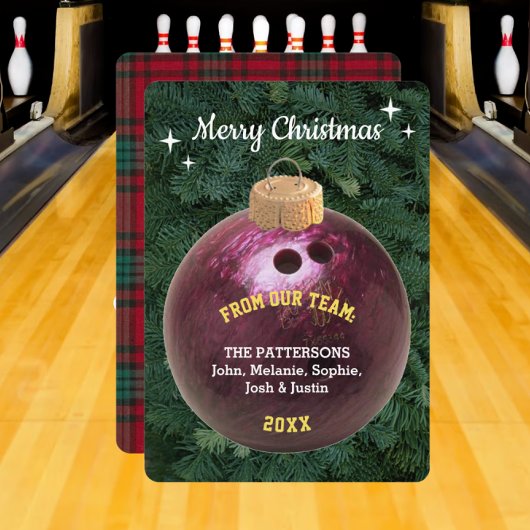 Bowling Fan Gepersonaliseerde Ornament Kerst Kaart