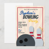 Bowling Feest Uitnodiging 2 (Voorkant / Achterkant)