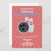 Bowling Feest Uitnodiging 5 (Voorkant / Achterkant)