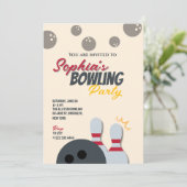 Bowling Feest Uitnodiging 6 (Staand voorkant)