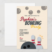 Bowling Feest Uitnodiging 6 (Voorkant / Achterkant)