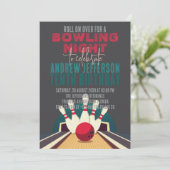 Bowling Film laten we Rollen Verjaardagsfeestje Bi Kaart (Staand voorkant)