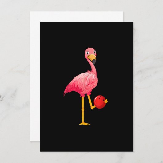 Bowling Flamingo - Funny Flamingo Bowling Player Kaart (Voorkant / Achterkant)