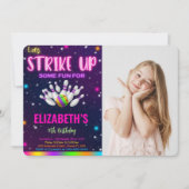 Bowling-foto-uitnodiging Kaart (Voorkant)