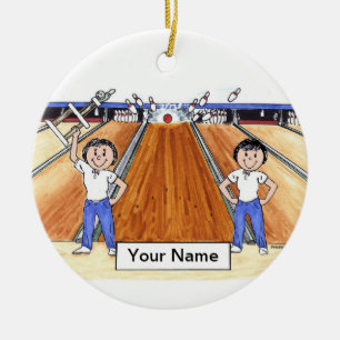 Bowling Friends - Vrouw & Vrouw Keramisch Ornament