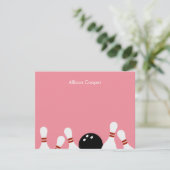 Bowling Fun Carte de remerciements (rose) (Debout devant)