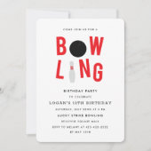 Bowling Fun Kind's verjaardagsfeestje Invitation_w Kaart (Voorkant)