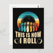 Bowling Fun Strike Lover Retro Briefkaart (Voorkant / Achterkant)