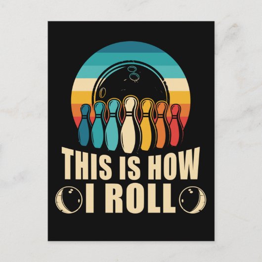 Bowling Fun Strike Lover Retro Briefkaart (Voorkant)