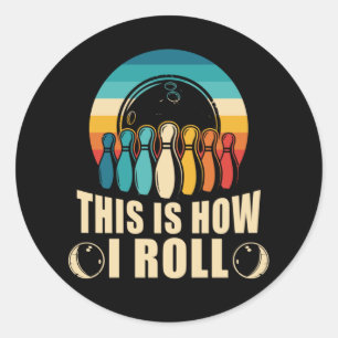 Bowling Fun Strike Lover Retro Ronde Sticker