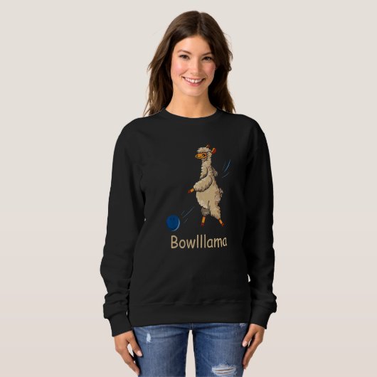 Bowling Funny Bowler Sport Llama Alpaca Bowlllama  Trui (Voorkant volledig)