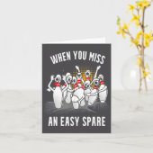 Bowling Funny When You Miss An Easy Spare  Kaart (Gele Bloem)