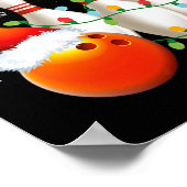 Bowling Gifts Kerstmis Bowling Kerstman Hoed Kerst Poster (Hoek)