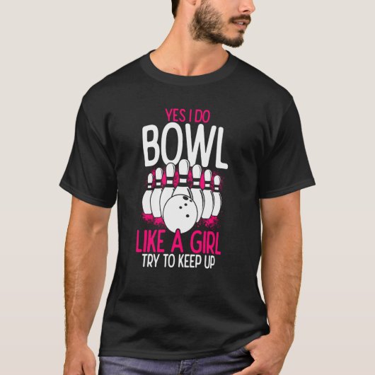 Bowling Girl Princess Pin Bowler Strike Bowling Fa T-shirt (Voorkant)