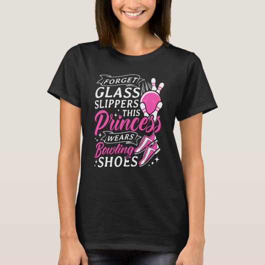 Bowling Girl Princess Pin Bowler Strike Bowling Te T-shirt (Voorkant)