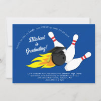 Bowling Graduation Party Invitation