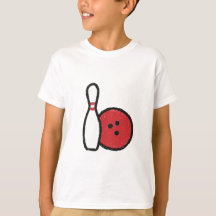 Bowling Graphic-T-shirt | Bowling Pin Red Bowling 