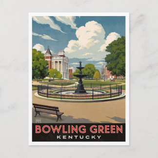 Bowling Green Kentucky Fountain Park Kunst Briefkaart