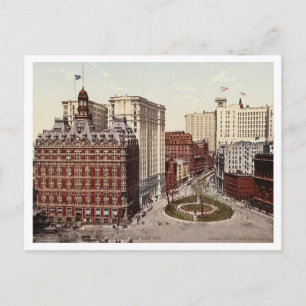 Bowling Green Lower Broadway NYC circa 1900 Antiek Briefkaart