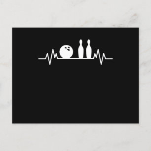 Bowling Heartbeat Bowler toont Bowling Player Gift Briefkaart