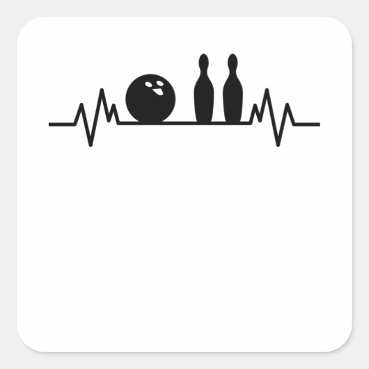 Bowling Heartbeat Bowler toont Bowling Player Gift Vierkante Sticker (Voorkant)