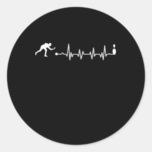 Bowling Heartbeat Bowlers Schittles Gift Ronde Sticker