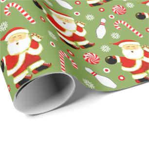 Bowling Holiday Gift Wrapping Paper Cadeaupapier
