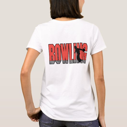 Bowling in het rood t-shirt (Achterkant)