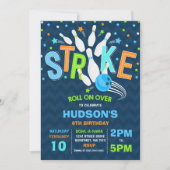 Bowling Invitation Bowling Anniversaire Frappe (Devant)