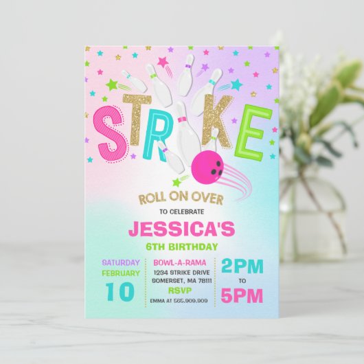 Bowling Invitation Bowling Anniversaire Frappe (Debout devant)