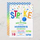 Bowling Invitation Bowling Birthday Party Strike Kaart (Voorkant / Achterkant)