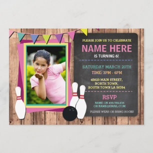Bowling Invitation Photo Bowl Chalk Bowls Invitati