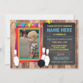 Bowling Invitation Photo Bowl Chalkboard Invitatio (Devant)