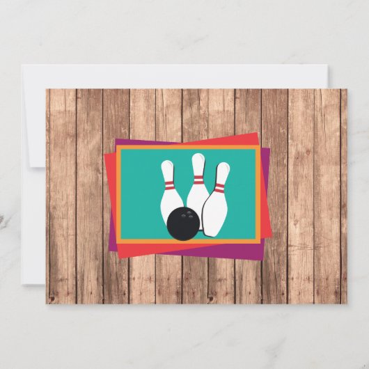 Bowling Invitation Photo Bowl Chalkboard Invitatio (Dos)