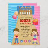 Bowling Invitations Anniversaire (Jumeaux Garçon F (Devant / Derrière)