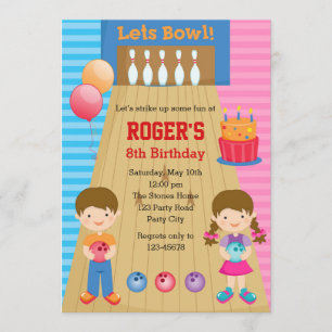 Bowling Invitations Anniversaire (Jumeaux Garçon F
