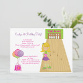 Bowling Invite Kaart (Staand voorkant)