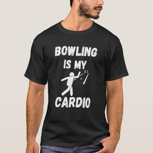 Bowling Is My Cardio Retro Bowling T-shirt (Voorkant)