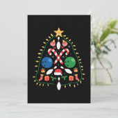 Bowling kerstboom kaart (Staand voorkant)